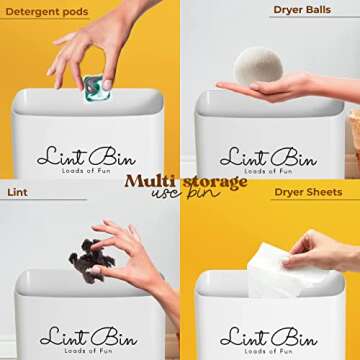 Magnetic Lint Bin Laundry Room Organization Decor Farmhouse Laundry Decor Accessories Space Saving Laundry Room Storage Containers Laundry Room Trash Can, Lint Holder Bin Dryer Vent Cleaner