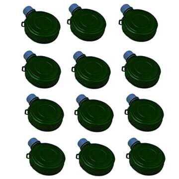 U.S. Toy Set of 12 Green Mini Plastic Canteen Toys, One-Size