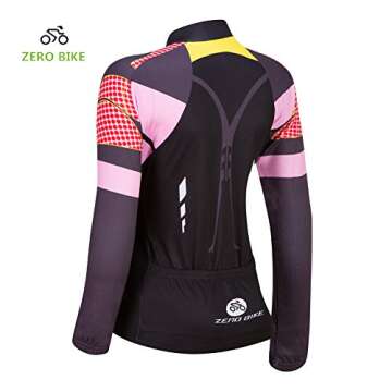 Cycling Jersey Women Long Sleeve Bike Shirts Jacket Breathable Bicycle Clothing Biker Tops Cyclist Apparel with Pockets