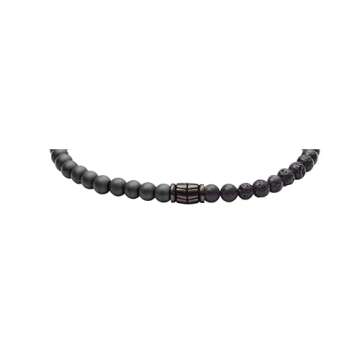 Fossil Men's Smoke Beaded Bracelet - Stylish Accessory