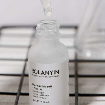 ROLANYIN Niacinamide 10% + Zinc 1% Serum for Oil Control and Acne Treatment AND ROLANYIN Hyaluronic Acid 2% + B5 30ml Hydration Support Formula with Ultra-Pure Vegan Hyaluronic Acid and Vitamin B5