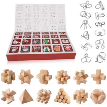 Christmas Countdown Advent Calendar 2024 with 24 Brain Teaser for Xmas Countdown…