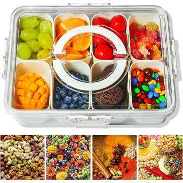 Snackle Box Container - Divided Serving Platters for Snacks & Treats