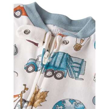 little planet by carter's unisex-baby Sleep and Play made with Organic Cotton, Sustainability Print, 6 Months