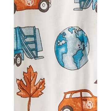 little planet by carter's unisex-baby Sleep and Play made with Organic Cotton, Sustainability Print, 6 Months