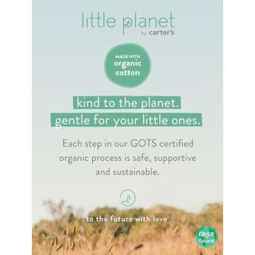 little planet by carter's unisex-baby Sleep and Play made with Organic Cotton, Sustainability Print, 6 Months