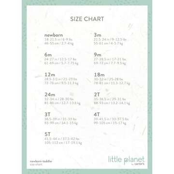 little planet by carter's unisex-baby Sleep and Play made with Organic Cotton, Sustainability Print, 6 Months