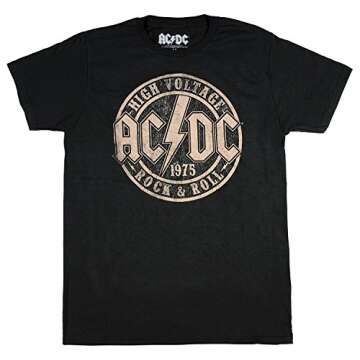 ACDC Original HIGH Voltage Concert Men's T-Shirt Rock n Roll Music, Black