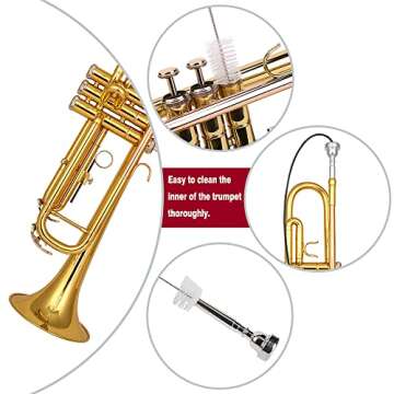 Glory Bb Trumpet - Trumpets for Beginner or Advanced Student with Case, pair of gloves-Gold