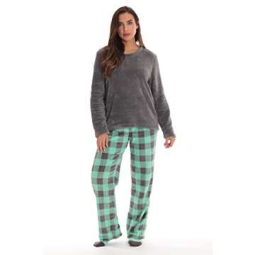 Just Love Women's Plush Pajama Pants Set with Cozy Socks - Ultimate Comfort