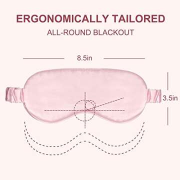 OLESILK Silk Sleep Mask, 100% Mulberry Silk Eye Mask for Sleeping, Double Layer Silk Filling and Elastic Strap, Travel and Nap, Soft Eye Cover Eyeshade with Luxury Bag and Ear Plugs, Pink