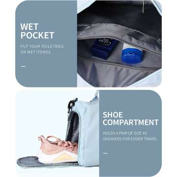 Travel Duffel Bag with Shoe Compartment