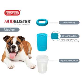 Dexas MudBuster Portable Dog Paw Cleaner, Medium, Blue - Premium Quality Pet Supplies and Accessories