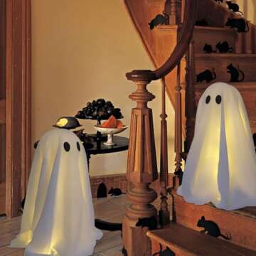 Halloween Ghost Decorations with String Lights