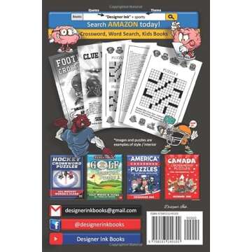 Football Crossword Puzzles: PLAYERS, TEAMS, LEAGUES, LEGENDS. Sports Art Interior. Easy to Hard Words. ALL AGES Fan Activity.