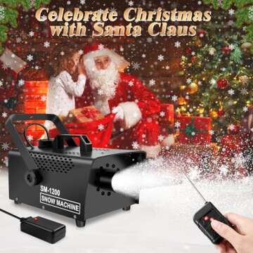 1200W Wireless Snow Machine for Indoor and Outdoor