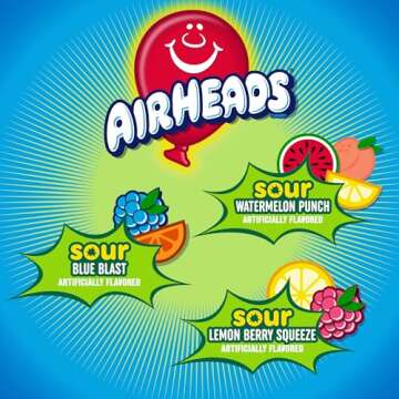 Airheads Sour Mini Candy Bars - Assorted Flavors, 5 lb Bag