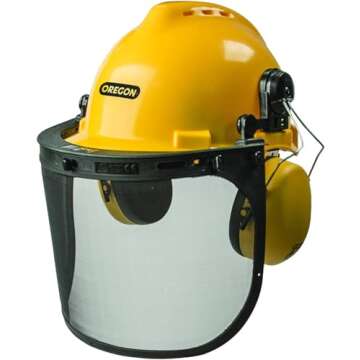 Oregon 563474 Chainsaw Safety Protective Helmet with Visor Combo Set, Yellow