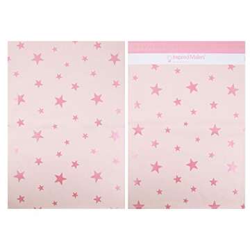 Inspired Mailers - Poly Mailers 14.5x19-50 Pack - Rose Gold Stars Deluxe - Package Envelopes - Large Mailers Poly Bags - Cute Packaging Bags - Poly Mailers 14.5 x 19