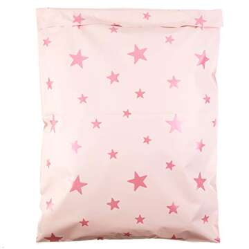 Inspired Mailers - Poly Mailers 14.5x19-50 Pack - Rose Gold Stars Deluxe - Package Envelopes - Large Mailers Poly Bags - Cute Packaging Bags - Poly Mailers 14.5 x 19