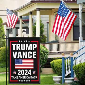 NASIAN Trump Vance 2024 Garden Flag Take America Back Garden Flag Trump Vance 2024 Yard Signs Garden Flags for Outside 12x18 Double Sided Outdoor House Lawn Decorations Banner