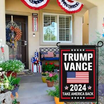 NASIAN Trump Vance 2024 Garden Flag Take America Back Garden Flag Trump Vance 2024 Yard Signs Garden Flags for Outside 12x18 Double Sided Outdoor House Lawn Decorations Banner