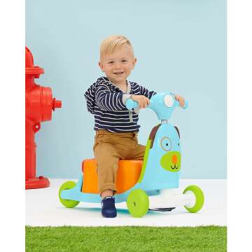 3-in-1 Skip Hop Baby Walker and Scooter - Zoo Dog