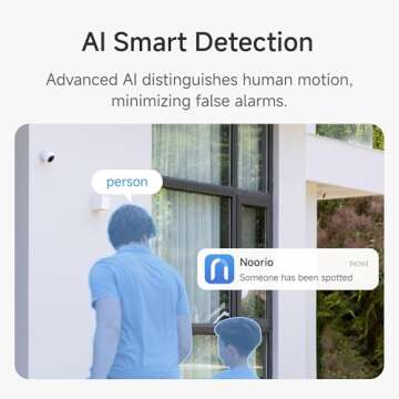 Noorio Security Camera Wireless Outdoor, B210 2K Indoor Cameras for Home Security AI Motion Detection, 1Min Install Outdoor Camera Battery Powered Color Night Vision, 2-Way Talk with Alexa