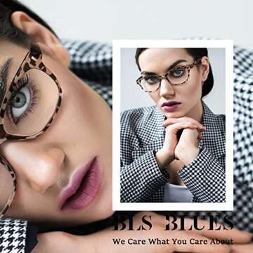 BLS BLUES 5 Packs Reading Glasses for Women Blue Light Blocking, Vintage Computer Eyewear