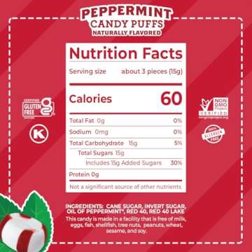 Soft Peppermint Candy Puffs, Gluten-Free & Non-GMO