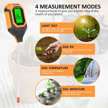 Soil Moisture Meter with pH & Light Measurement