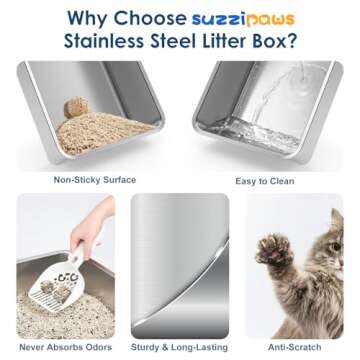 Extra Large Enclosed Stainless Steel Litter Box