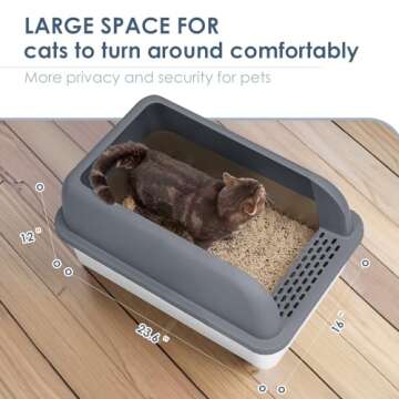 Extra Large Enclosed Stainless Steel Litter Box