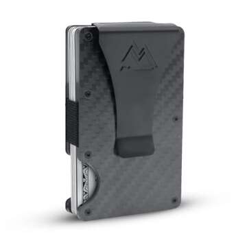 Mountain Voyage Minimalist Wallet - Slim RFID, Scratch Resistant, Carbon Fiber