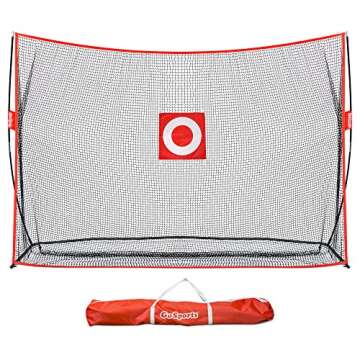 GoSports 10 ft x 7 ft Golf Practice Hitting Net - Personal Driving Range for Indoor or Outdoor Practice