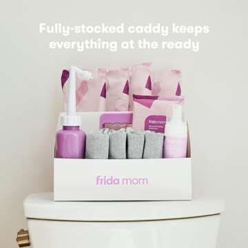 Frida Mom Labor, Delivery, & Postpartum Kit, Baby Shower Gifts, Socks, Peri Bottle, Nursing Gown, Disposable Underwear, Ice Maxi Pads, Pad Liners, Perineal Foam, Toiletry Bag (15pc Gift Set)