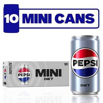 Diet Pepsi Soda – 7.5 Fl Oz Mini Cans (Pack of 10) for Refreshing Taste