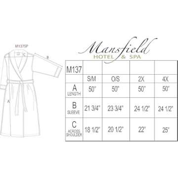 Mansfield Unisex Spa Microfiber Shimmer Lined Shawl Collar Robe