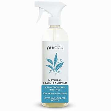 Puracy Natural Laundry Stain Remover - Plant-Powered Professional Spot Cleaner with Natural Enzymes Safe and Effective Carpet Pet Stain Remover and Cleaner - Free & Clear, 25oz