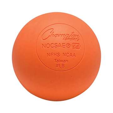 Champion Sports Orange Lacrosse Balls, Official Size - NCAA, NFHS & SEI Certified, 2 count (Pack of 1)