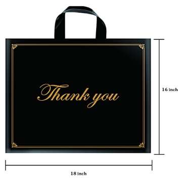 Thank You Bags Shopping Bags, 50 Pack 16"x18" Extra Thick Bulk Merchandise Bags Plastic Boutique Bags for Small Business Plastic Retail Gift Bags with Loop Handle for Customers Parties Favors Goodies By MoloTAR