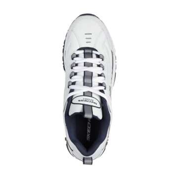 Skechers Men's Energy Afterburn Lace-Up Sneaker in White/Navy - Size 10