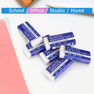 Tamaki Pencil Erasers 12 Pack for School & Art