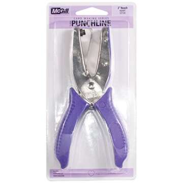 McGill 2" Reach Punchline Hole Punch, 1/4-Inch Heart, Chrome/Purple (MCG52100C)