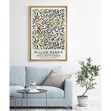 IDEA4WALL Framed Canvas Print Wall Art Cotton Prints Exhibition Poster Master Artist William Morris Nature Wilderness Oil Painting Impressionism for Living Room, Bedroom, Office - 16"x24" Natural