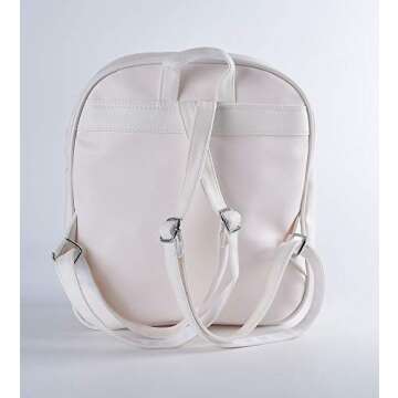 TOKYO-T Ita Bags Backpack Wing Heart Bag Transparent PU Leather Heart Lolita (White)