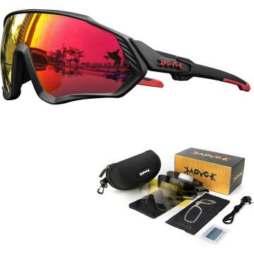 KAPVOE Cycling Glasses Polarized Sports Sunglasses MTB Mountain Bike Eyewear Men Women Road Bicycle BMX Running Fishing Golf