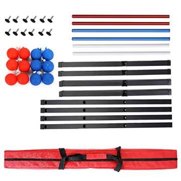 WIn SPORTS Metal Ladder Toss - Premium Ladder Ball Steel Game Set with 6 Rubber Ball Bolas and Zippered Carrying Case,Outdoor Lawn Yard Games for Families and Adults