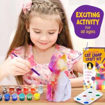 LAOESE Paint Your Own Cat Lamp Kit, Art Supplies Arts & Crafts Kit, Painting kit for Kids 6-12