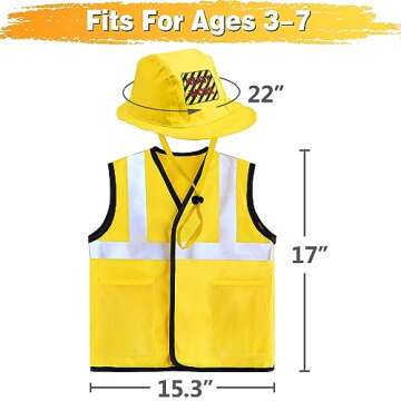 iPlay, iLearn Kids Construction Costumes, Toddler Worker Dress Up Clothes, Boys Pretend Builder Career Outfit, Halloween Role Play Toys, Tool Belt Vest Hat, Party Birthday Gift 3 4 5 6 Years Old Child